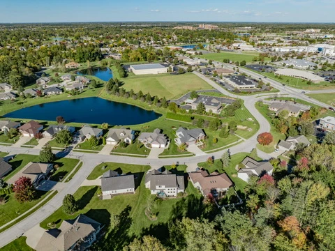 Pond across the street — aerial view near 1906 Kelleys Landing