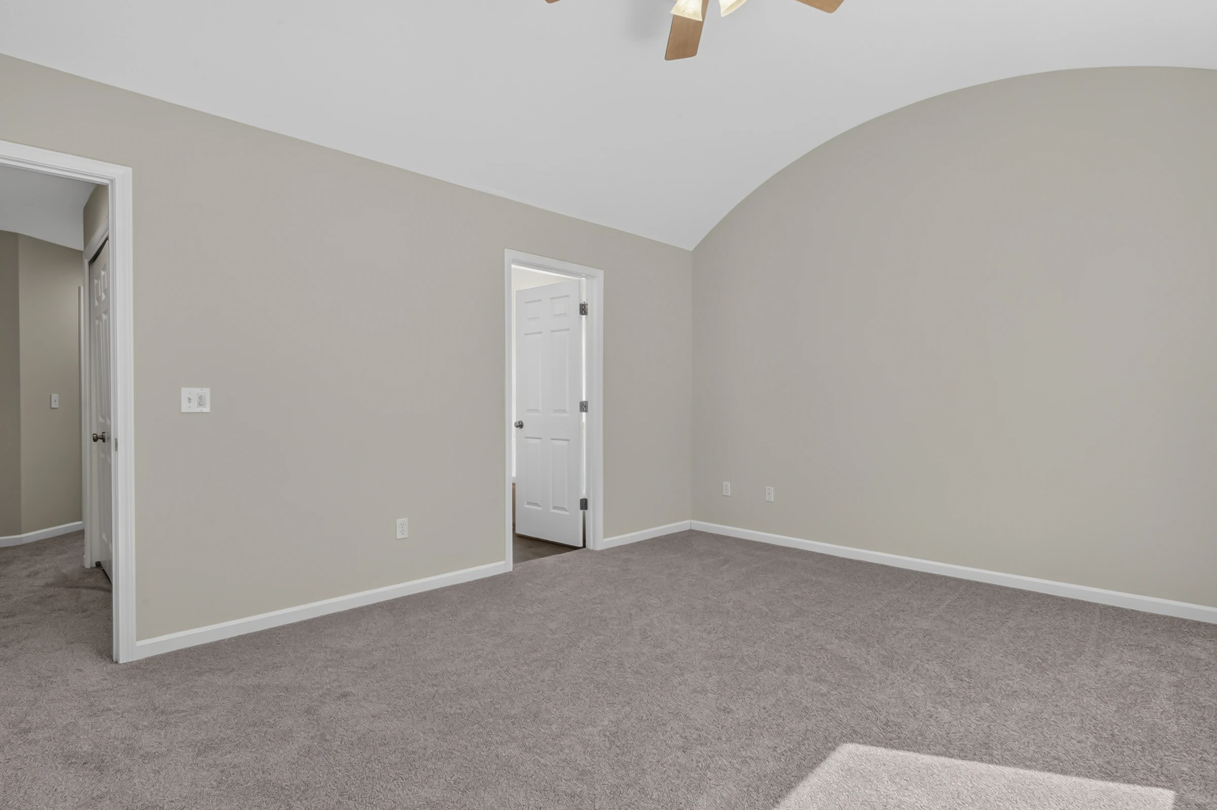 Master bedroom, entrance to master bath and hallway at 1906 Kelleys Landing