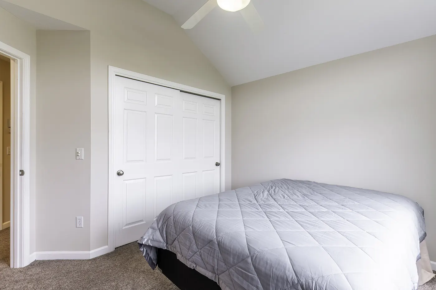 Bedroom at 1906 Kelleys Landing, Fort Wayne IN with double-door white closet