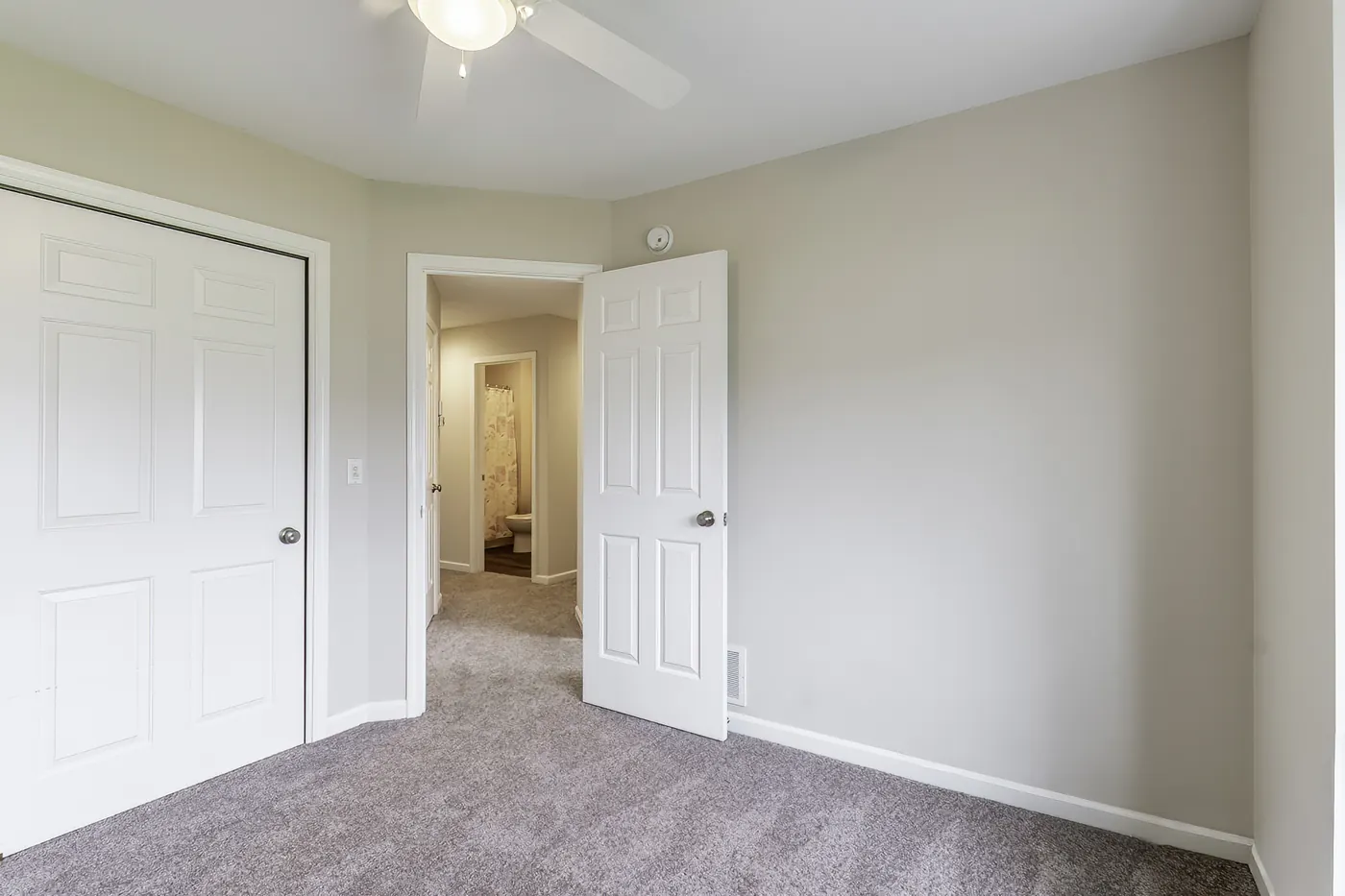 Bedroom at 1906 Kelleys Landing, Fort Wayne IN opening onto en-suite bathroom